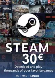 Steam Wallet Gift Card €30 - карта для региона EU