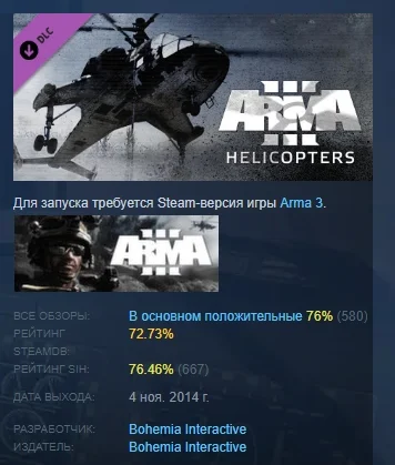 Arma 3 Helicopters АВТОДОСТАВКА DLC STEAM РОССИЯ