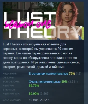 Lust Theory - Season 1 АВТОДОСТАВКА STEAM РОССИЯ