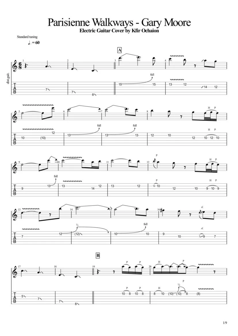 Tabs Kfir Ochaion - Gary Moore - Parisienne Walkways