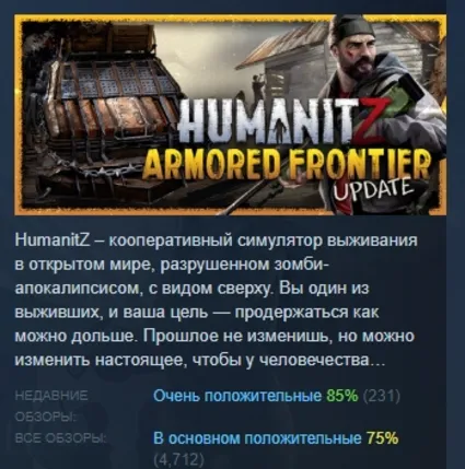 HumanitZ АВТОДОСТАВКА STEAM GIFT РОССИЯ