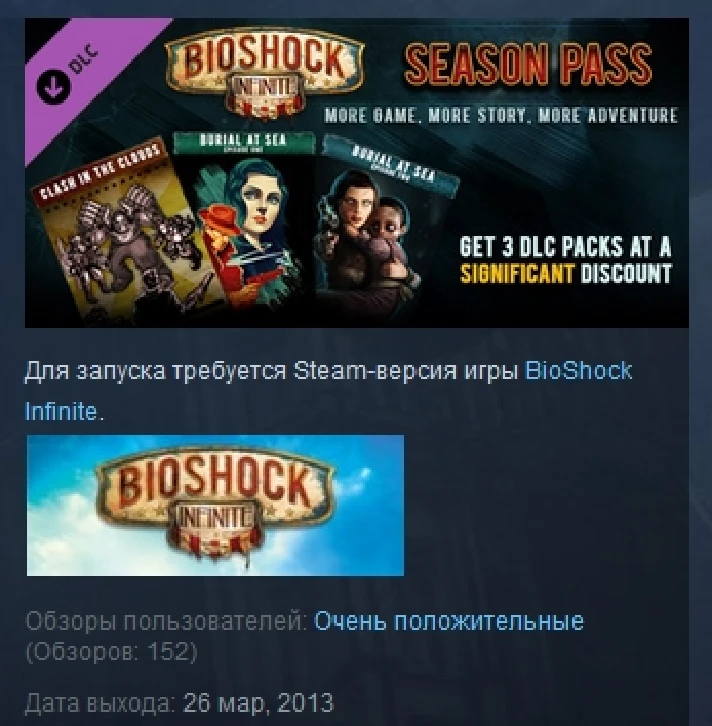 BioShock Infinite Season Pass DLC 💎 STEAM KEY LICENSE