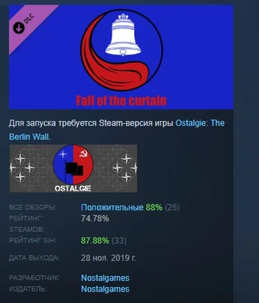 Ostalgie: Fall of the Curtain DLC STEAM РОССИЯ
