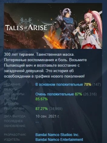 Tales of Arise - Beyond the Dawn Edition STEAM РОССИЯ