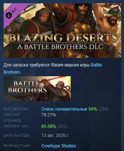 Battle Brothers - Blazing Deserts DLC АВТОДОСТАВКА STEAM РОССИЯ