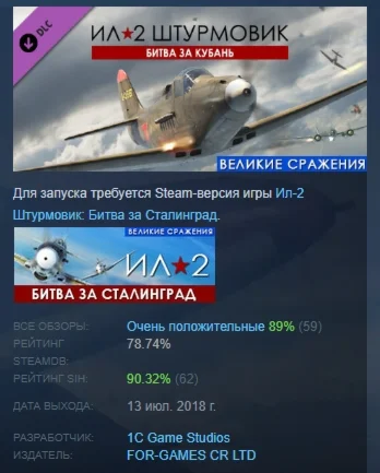 Ил-2 Штурмовик: Битва за Кубань Battle of Kuban STEAM