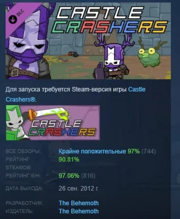 Castle Crashers - Blacksmith Pack DLC STEAM РОССИЯ