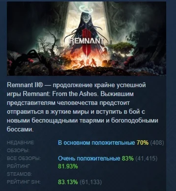 Remnant II АВТОДОСТАВКА STEAM РОССИЯ