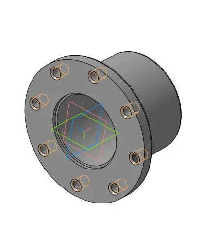 Drawing and 3D model of the glass part in the compass p