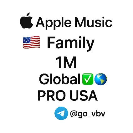 Apple Music 🇺🇸 – Семейный | 1M | Глобально ✅ 🌍 PRO US