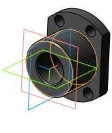 Drawing and 3D model of the part "Bushing" in the progr