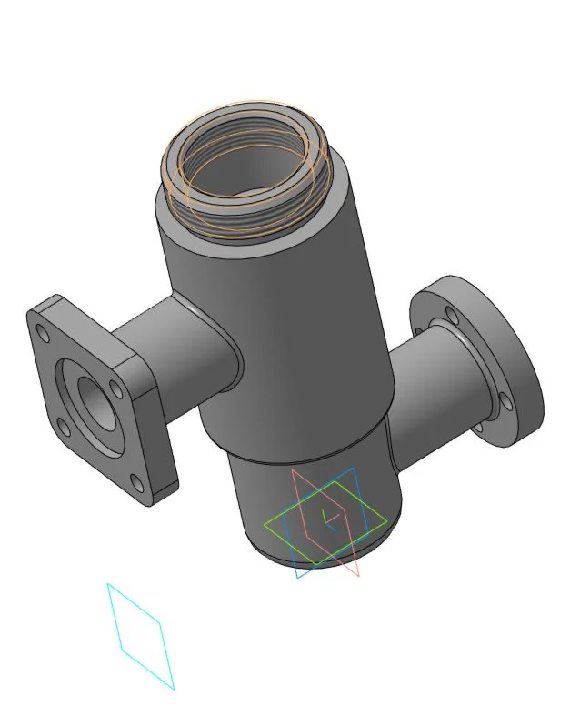 3D model of the part housing МЧ00.62.00.01 in a compass