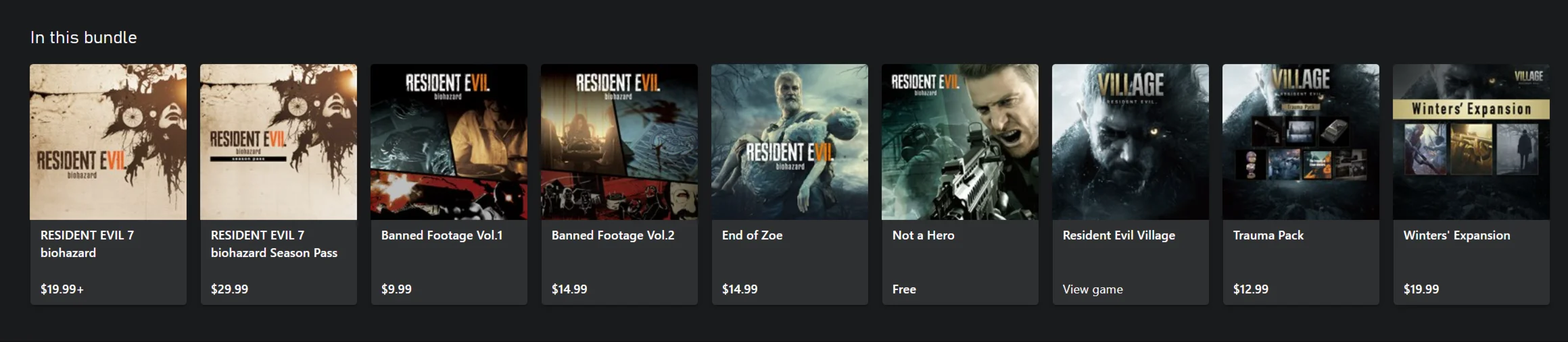 Resident Evil 7 Gold Edition+Village Gold Edition XBOX