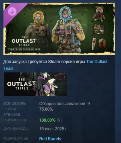 The Outlast Trials - Terrified Toddler Pack DLC АВТОДОСТАВКА STEAM РОССИЯ