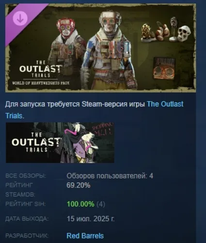 The Outlast Trials - World of Heavyweights Pack АВТОДОСТАВКА STEAM РОССИЯ
