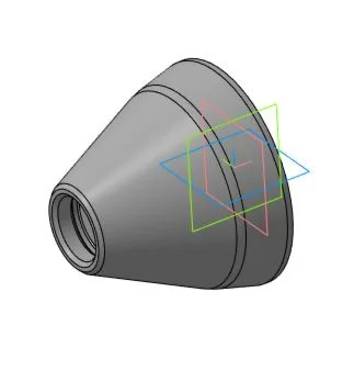 Drawing and 3D model of the fairing part in the compass