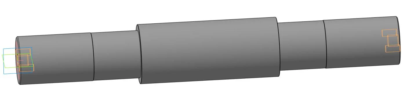 Drawing and 3D model of the winch axle part in the comp