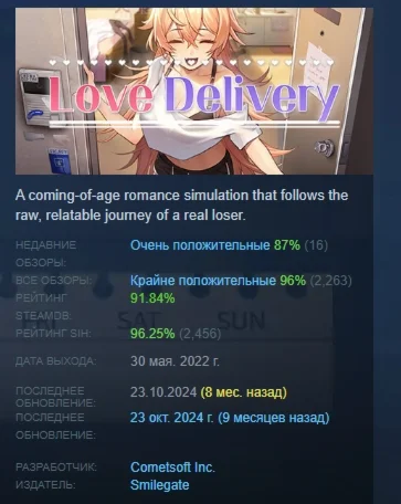 Love Delivery АВТОДОСТАВКА STEAM GIFT РОССИЯ