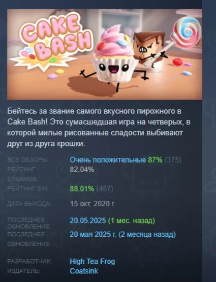 Cake Bash АВТОДОСТАВКА STEAM РОССИЯ