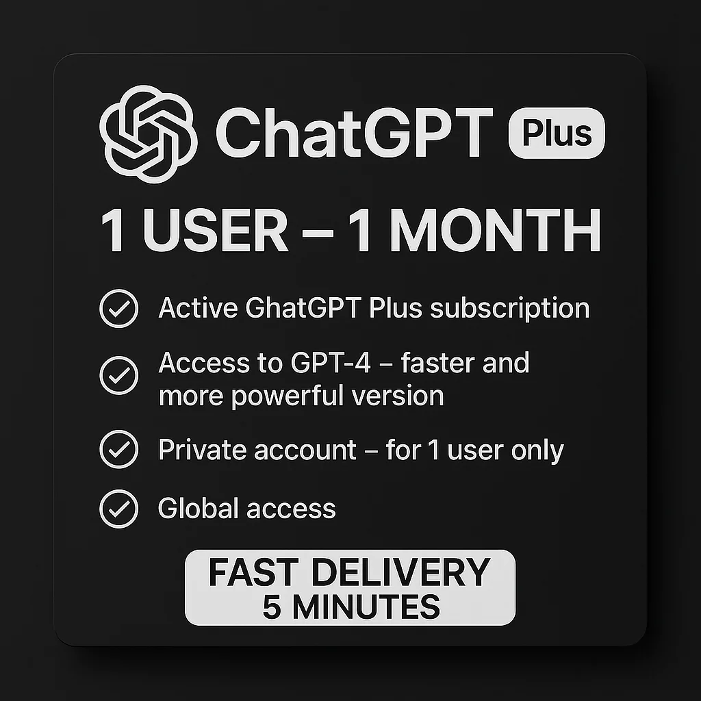 ChatGPT Plus (1 пользователь, 1 месяц) — учётная запись
