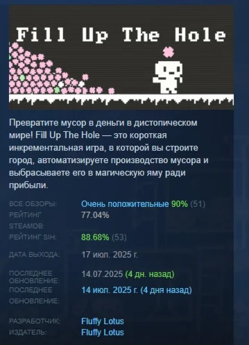 Fill Up The Hole АВТОДОСТАВКА STEAM РОССИЯ