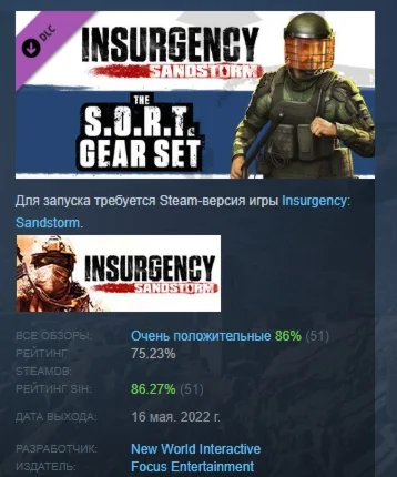 Insurgency: Sandstorm - S.O.R.T Gear Set  DLC STEAM