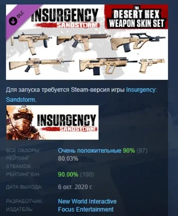 Insurgency: Sandstorm - Desert Hex Weapon Skin Set РФ