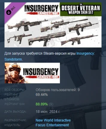 Insurgency: Sandstorm - Desert Veteran Weapon Skin Set