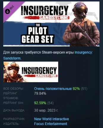 Insurgency: Sandstorm - Pilot Gear Set DLC STEAM РОССИЯ