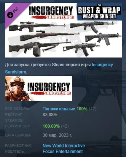Insurgency: Sandstorm - Rust  Wrap Weapon Skin Set
