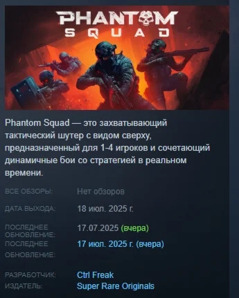 Phantom Squad АВТОДОСТАВКА STEAM РОССИЯ