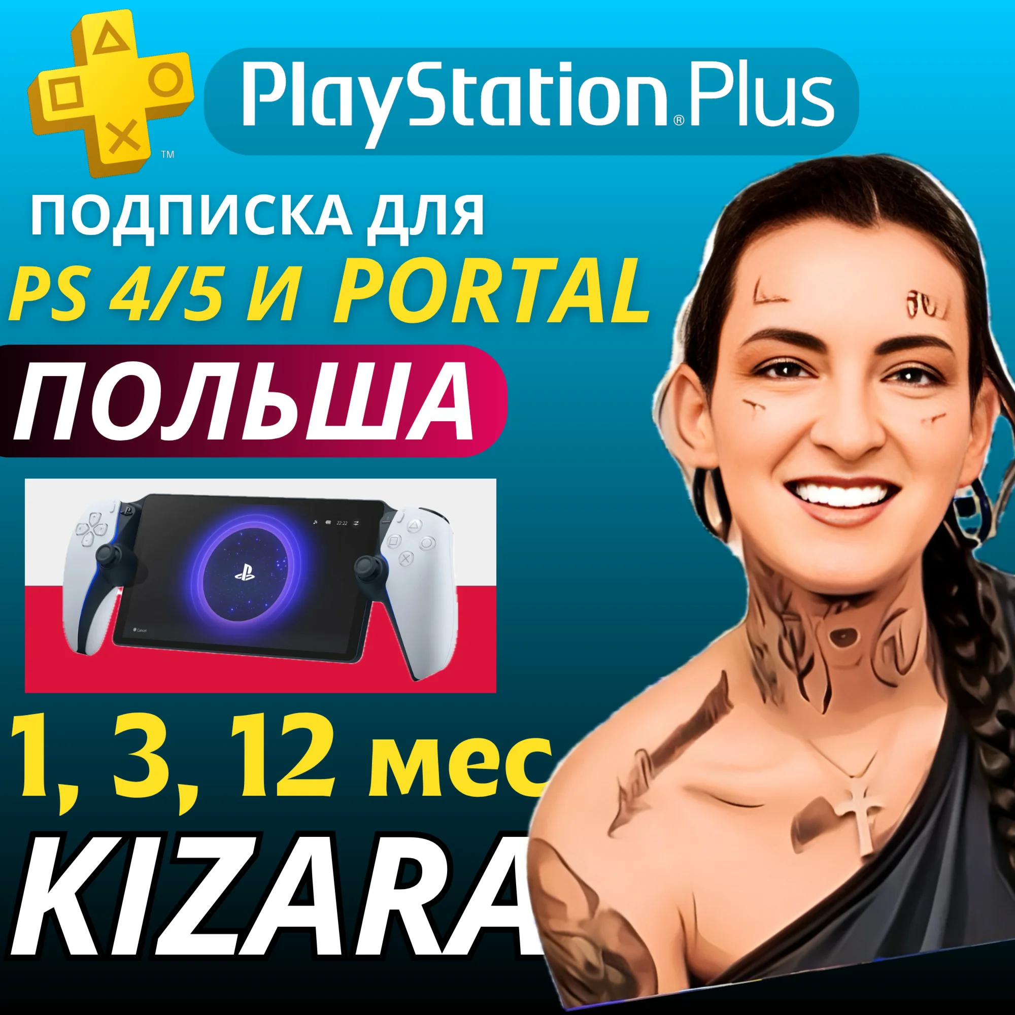 Подписка PS PLUS Premium для Ps 4/5 и PORTAL, ПОЛЬША