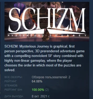 Schizm: Mysterious Journey АВТОДОСТАВКА STEAM РОССИЯ