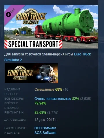 Euro Truck Simulator 2 - Special Transport STEAM РОССИЯ
