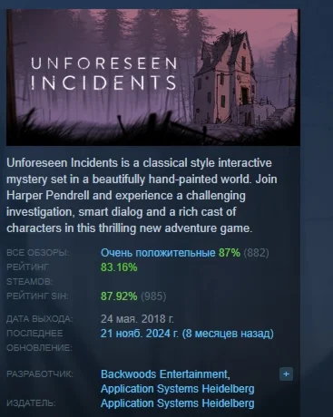 Unforeseen Incidents  АВТОДОСТАВКА STEAM РОССИЯ
