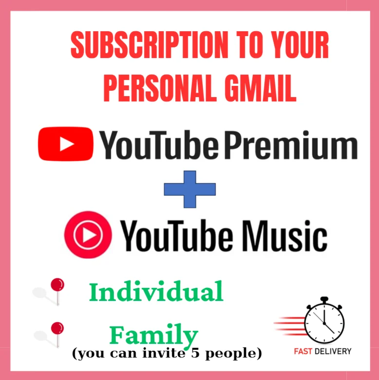 YouTube Premium и Music на 1 месяц для вашего gmail