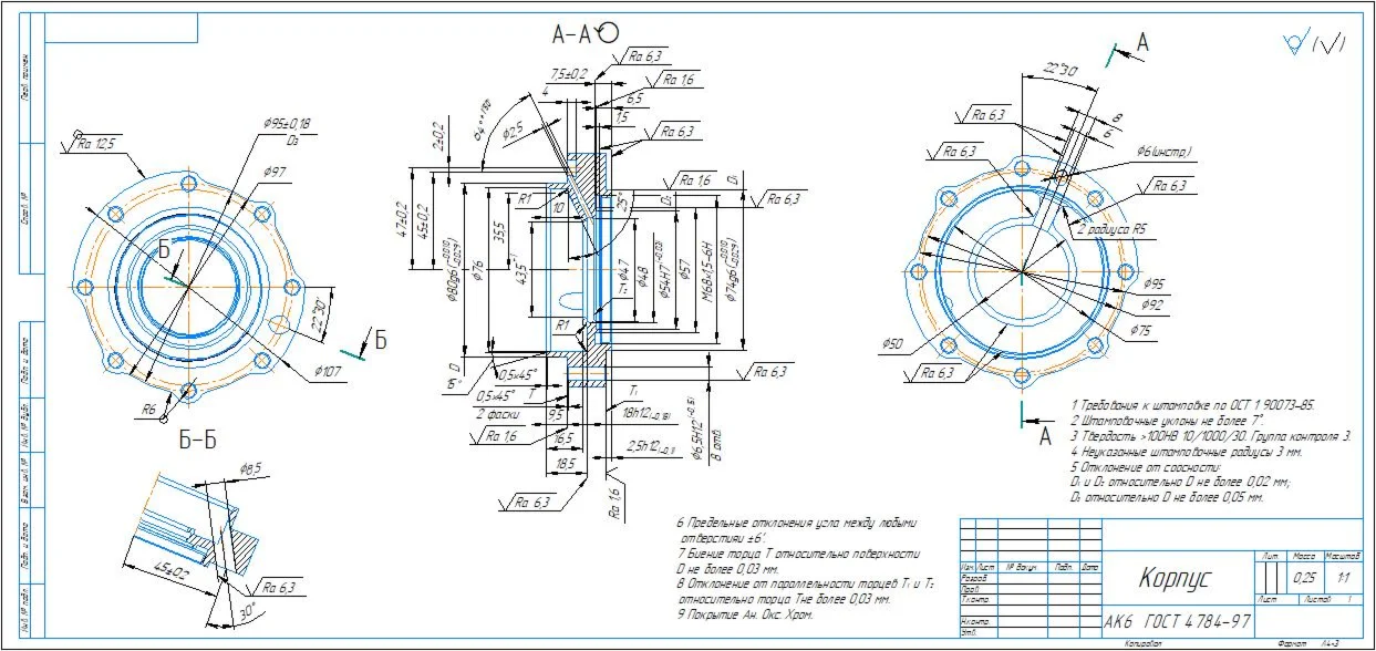 Technological process of manufacturing the body part