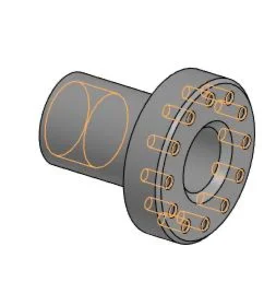 Drawing and model of the part connecting sleeve in the