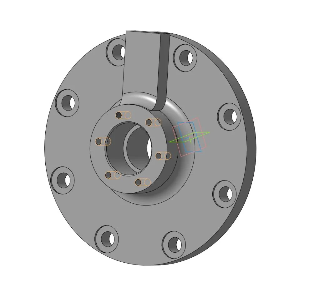 Drawing and 3D model of the part cover in the program c