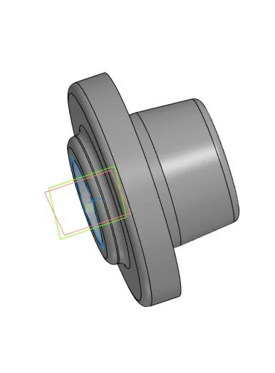 Drawing and 3D model of the bushing part in the compass