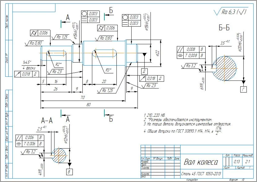 Route maps for manufacturing the wheel shaft part