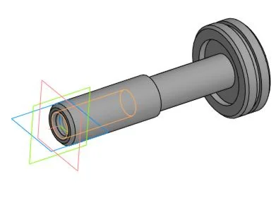 Drawing and 3D model of the piston part 00.54.003 in co