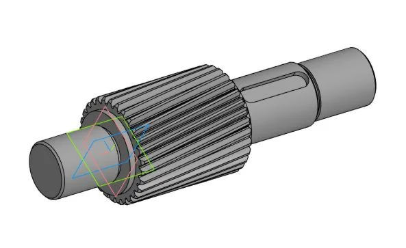 Helical gear shaft drawing in compass 3D