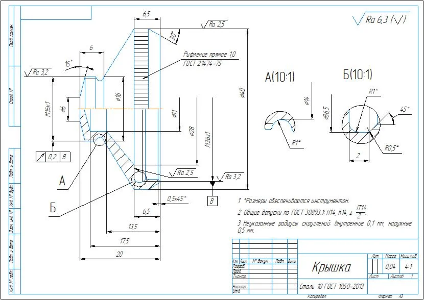 Technological process of manufacturing the cover part