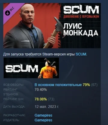 SCUM Luis Moncada character pack DLC STEAM GIFT РОССИЯ