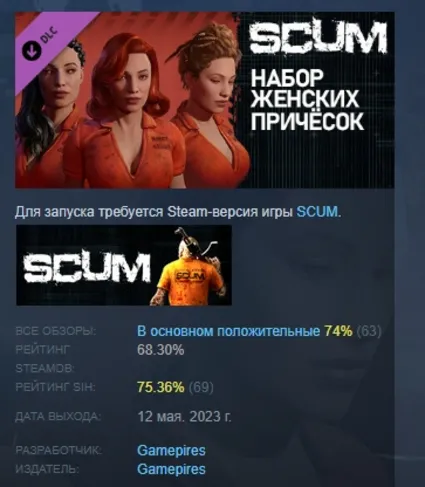 SCUM Female Hair Pack DLC STEAM GIFT РОССИЯ