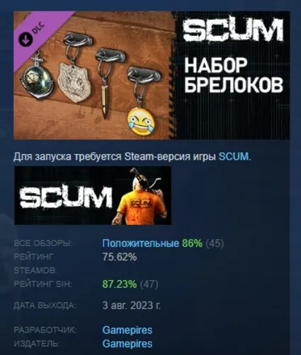 SCUM Charms pack 1 DLC STEAM GIFT РОССИЯ