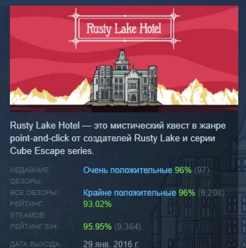 Rusty Lake Hotel АВТОДОСТАВКА STEAM РОССИЯ