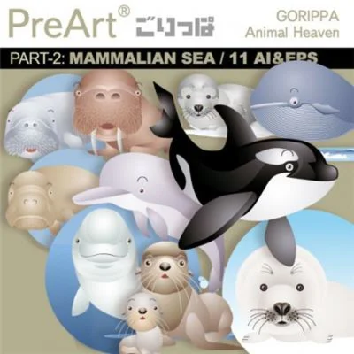 Векторные морские животные в Клипарте PreArt (Ai, Eps)