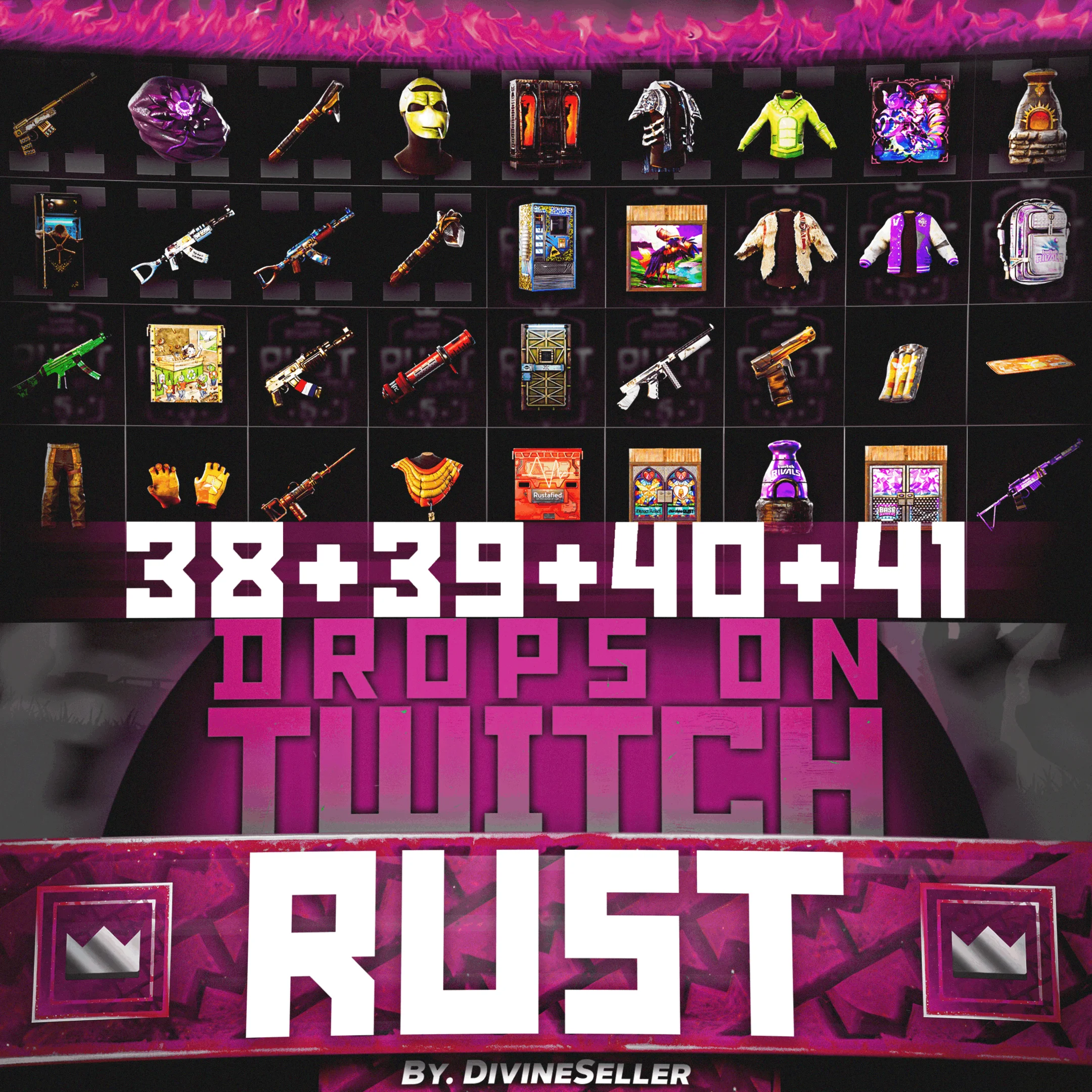 💎RUST│TWITCH DROPS│РАУНД 38+39+40+41│39 СКИНОВ